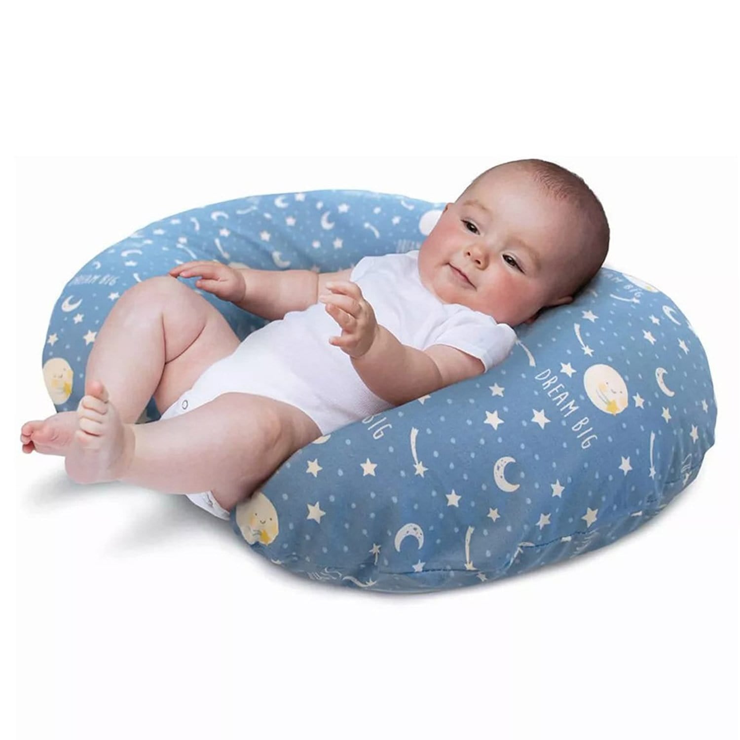 CHICCO BOPPY PILLOW WITH COTTON SLIPCOVER MOON AND STARS