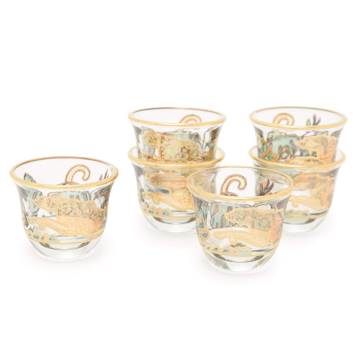 Combi Lesley Mocca Cup Set - Green and Gold - G748Z/48 - Jashanmal Home
