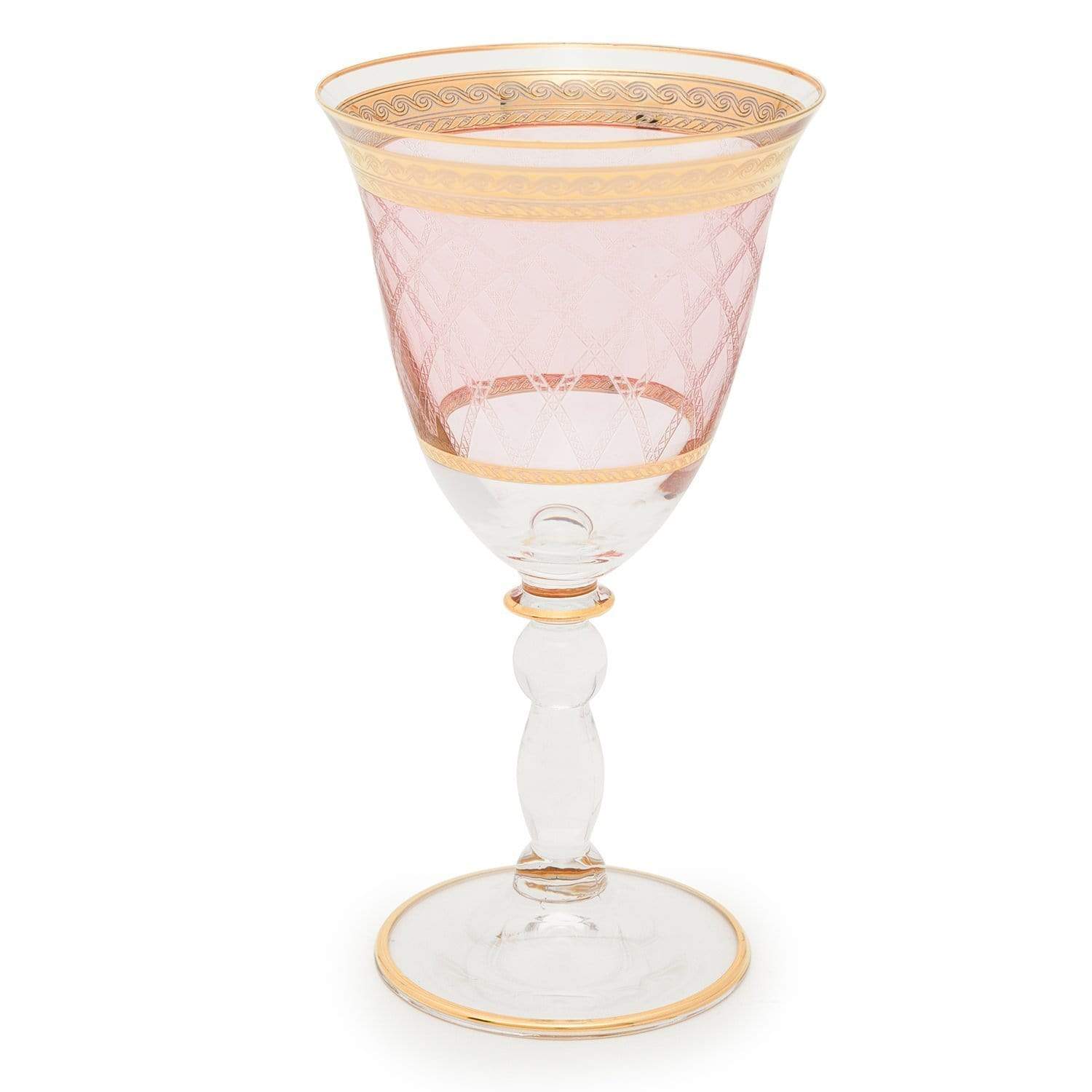 Combi Kolleen Goblet Set - Gold and Pink, 260 ml, Large, 6 Piece - G761Z/96 - Jashanmal Home