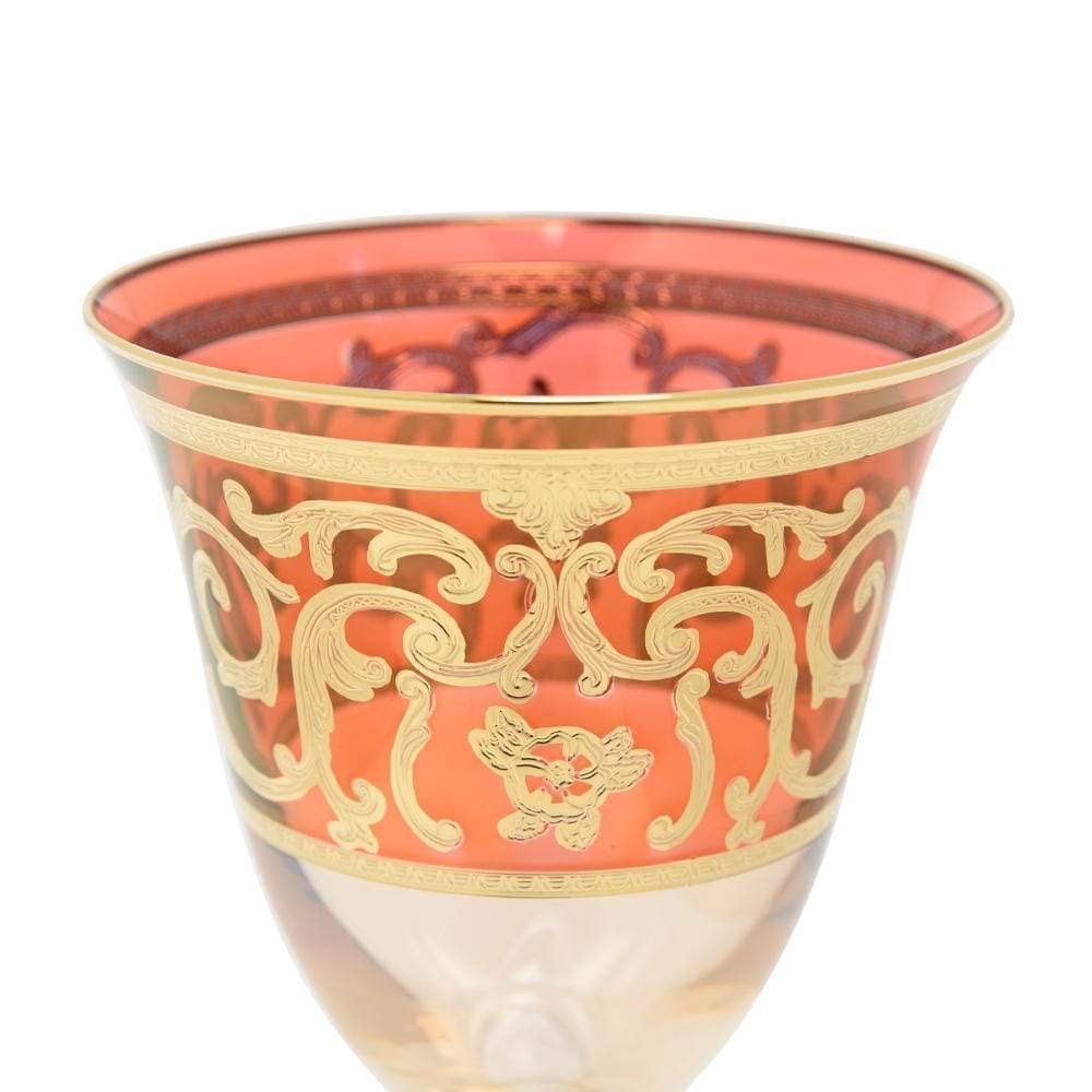 Combi Clarice Goblet Set - Red and Amber, 190 ml, Small, 6 Piece - G597Z-RED&AM/97 - Jashanmal Home