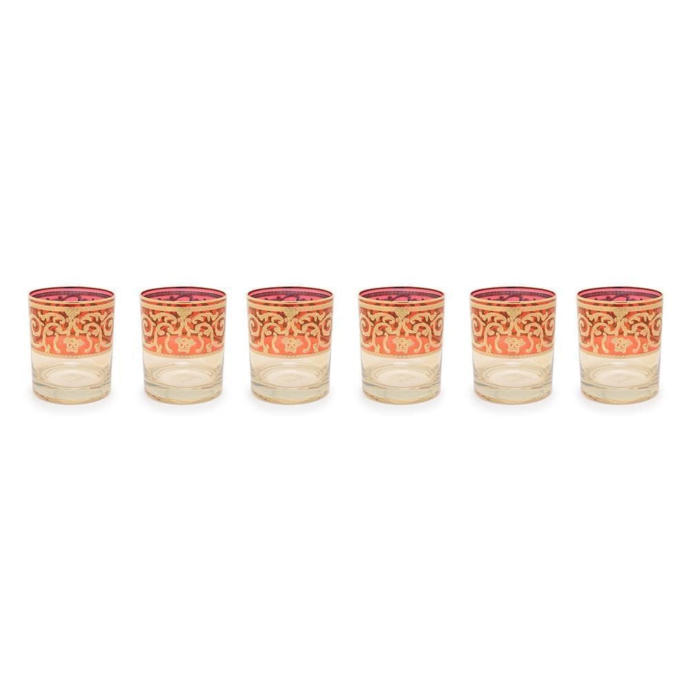 Combi Clarice Tumbler Set - Red and Amber, 260 ml, Short, 6 Piece - G597Z-RED&AM/27/1 - Jashanmal Home