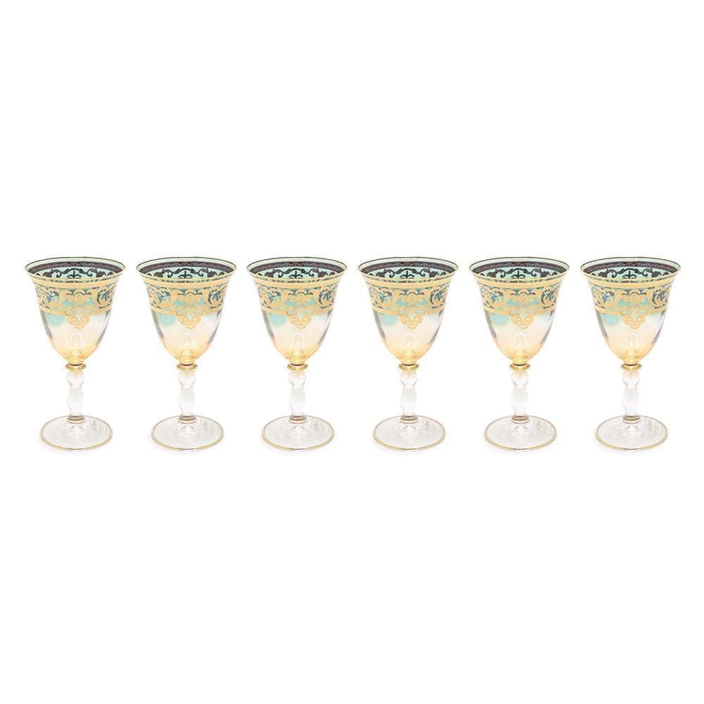 Combi Geneva Goblet Set - Amber and Green, 260 ml, Large, 6 Piece - G694Z-AMGRN/96 - Jashanmal Home