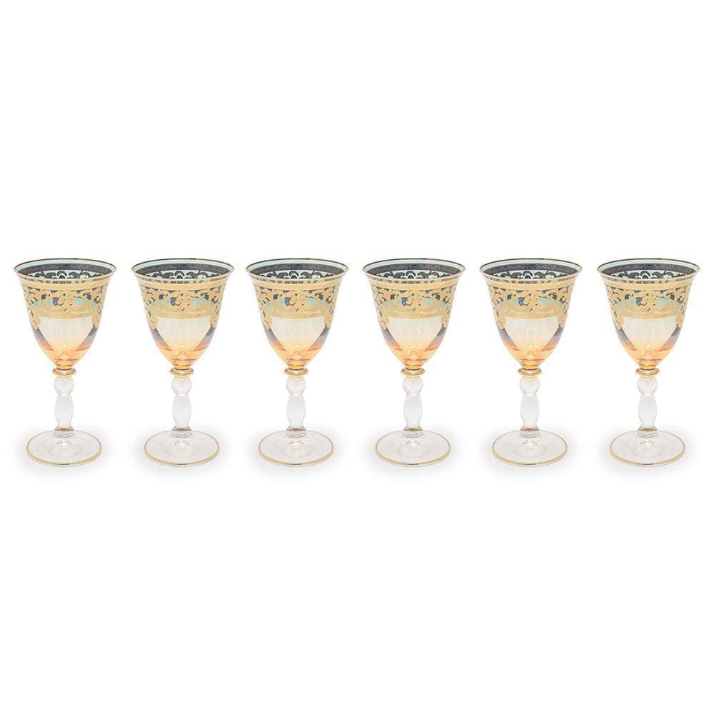Combi Geneva Goblet Set - Amber and Green, 190 ml, Small, 6 Piece - G694Z-AMGRN/97 - Jashanmal Home