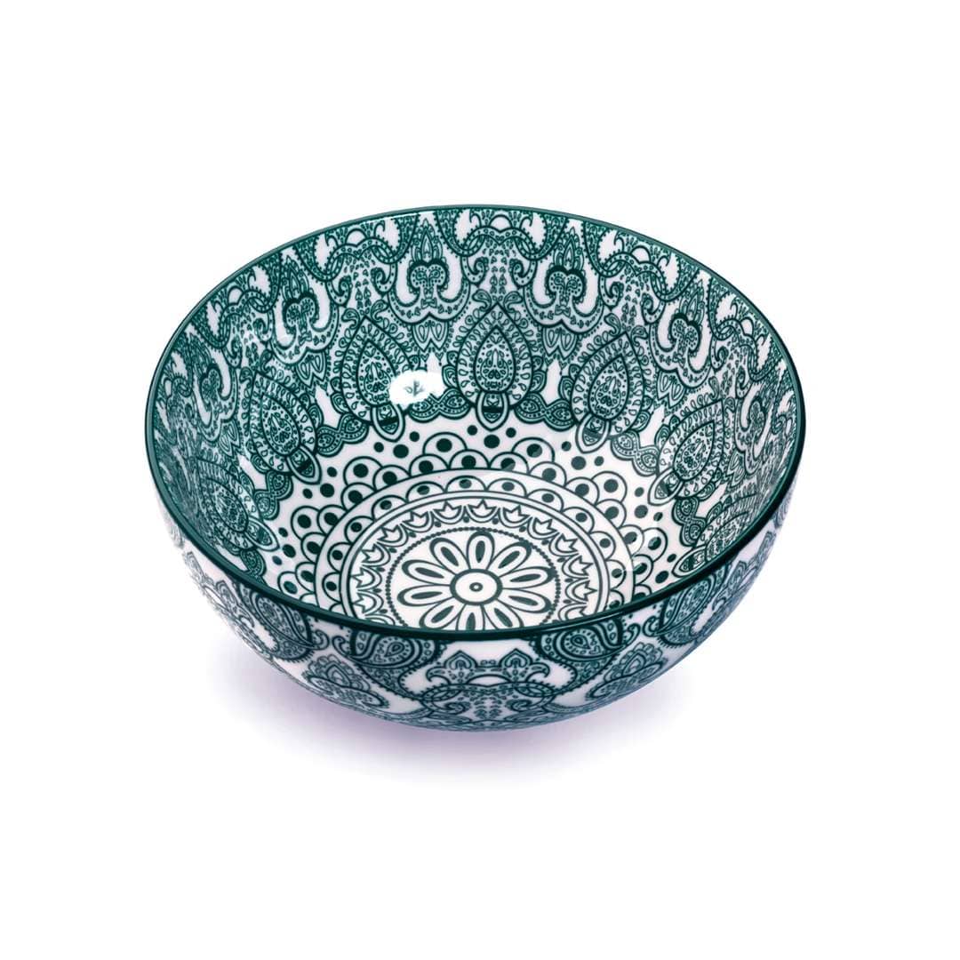 Che Brucia Arabesque Green Porcelain Bowl