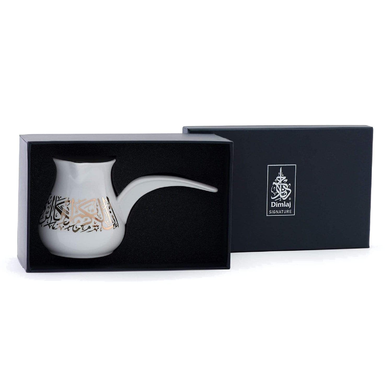 Dimlaj Kareem Large Coffee Pot - White and Gold - 46668 - Jashanmal Home
