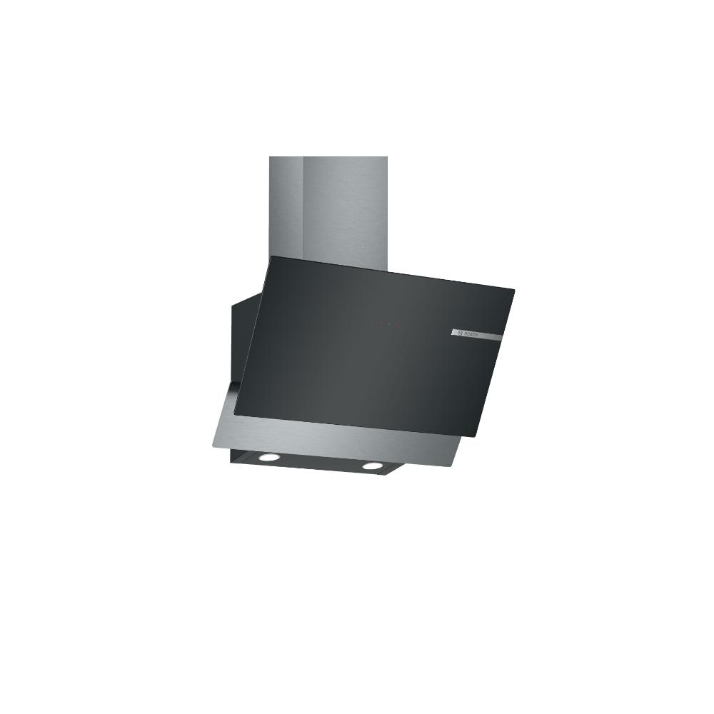 Bosch Series 4, Wall-Mounted Cooker Hood, 60 Cm, Clear Glass Black Printed DWK66AJ60M "Min 1 year manufacturer warranty
