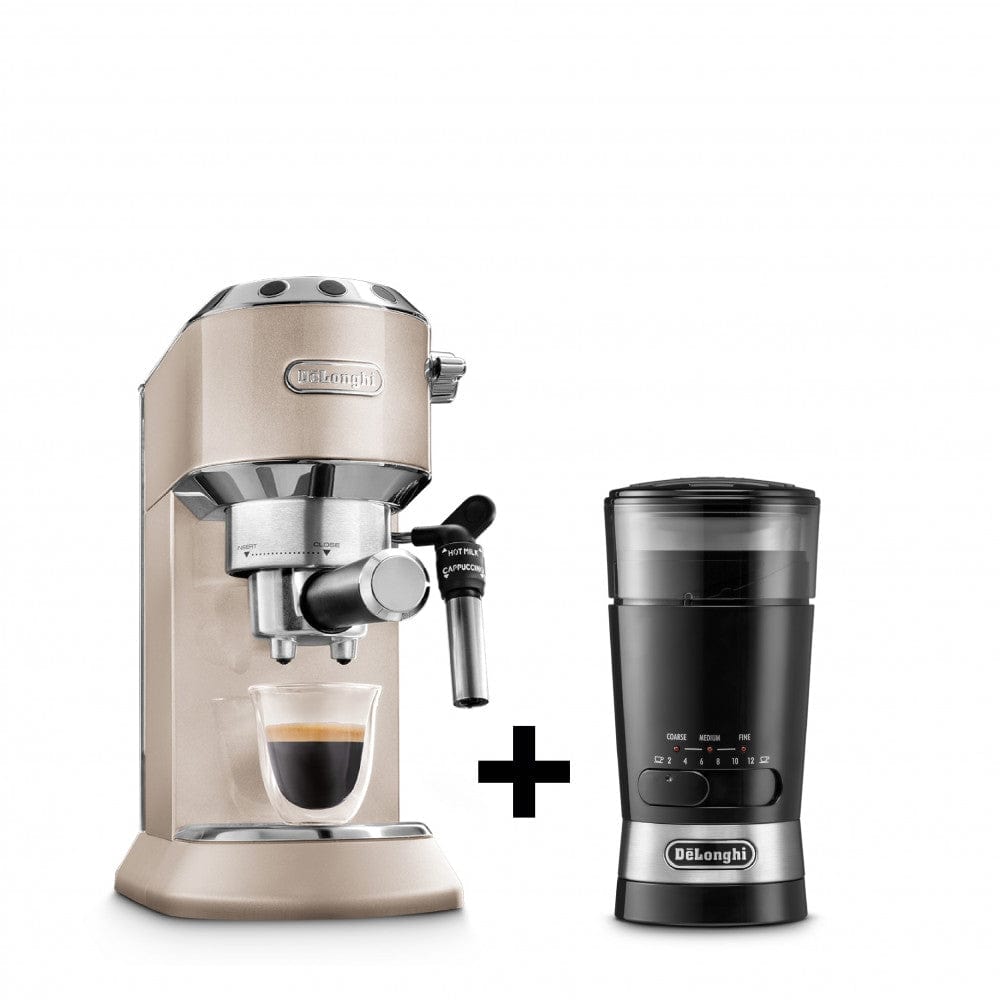 DeLonghi Pump Espresso Coffee Machine EC785.BG + DeLonghi Electric Coffee Grinder Kg210