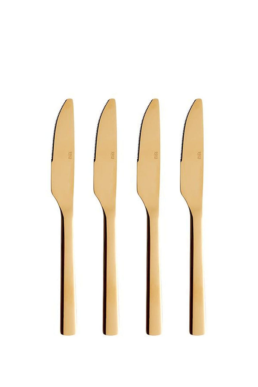 Aida Raw Set Of 4 Knives Gold Coating  Ss Comes In A Giftbox