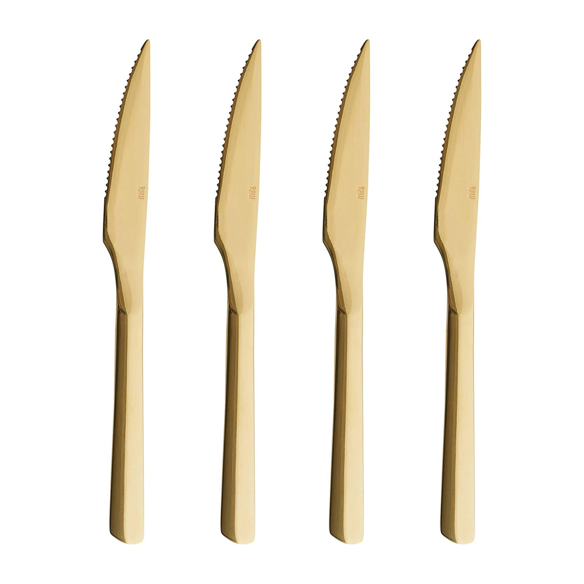 Aida Raw Set Of 4 Steakknives Gold  Coating, Comes In A Giftbox