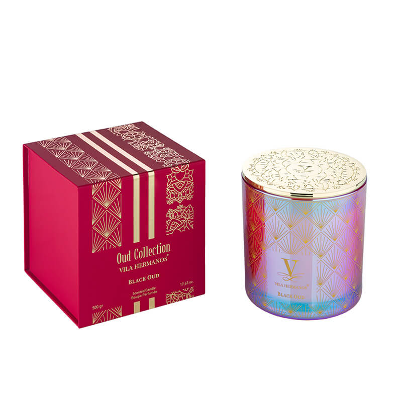 Ladenac Milano Vila Hermanos Oud Collection Candle In Jar Black Oud Iridescent Red