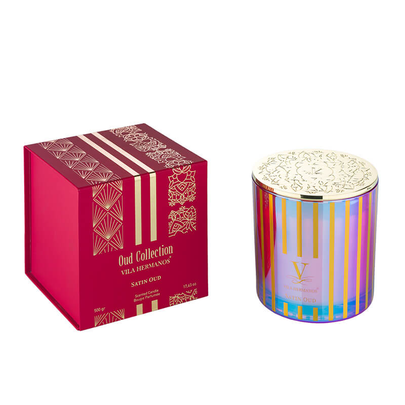 Ladenac Milanovila Hermanos Oud Collection Candle In Jar Satin Oud Iridescent Red