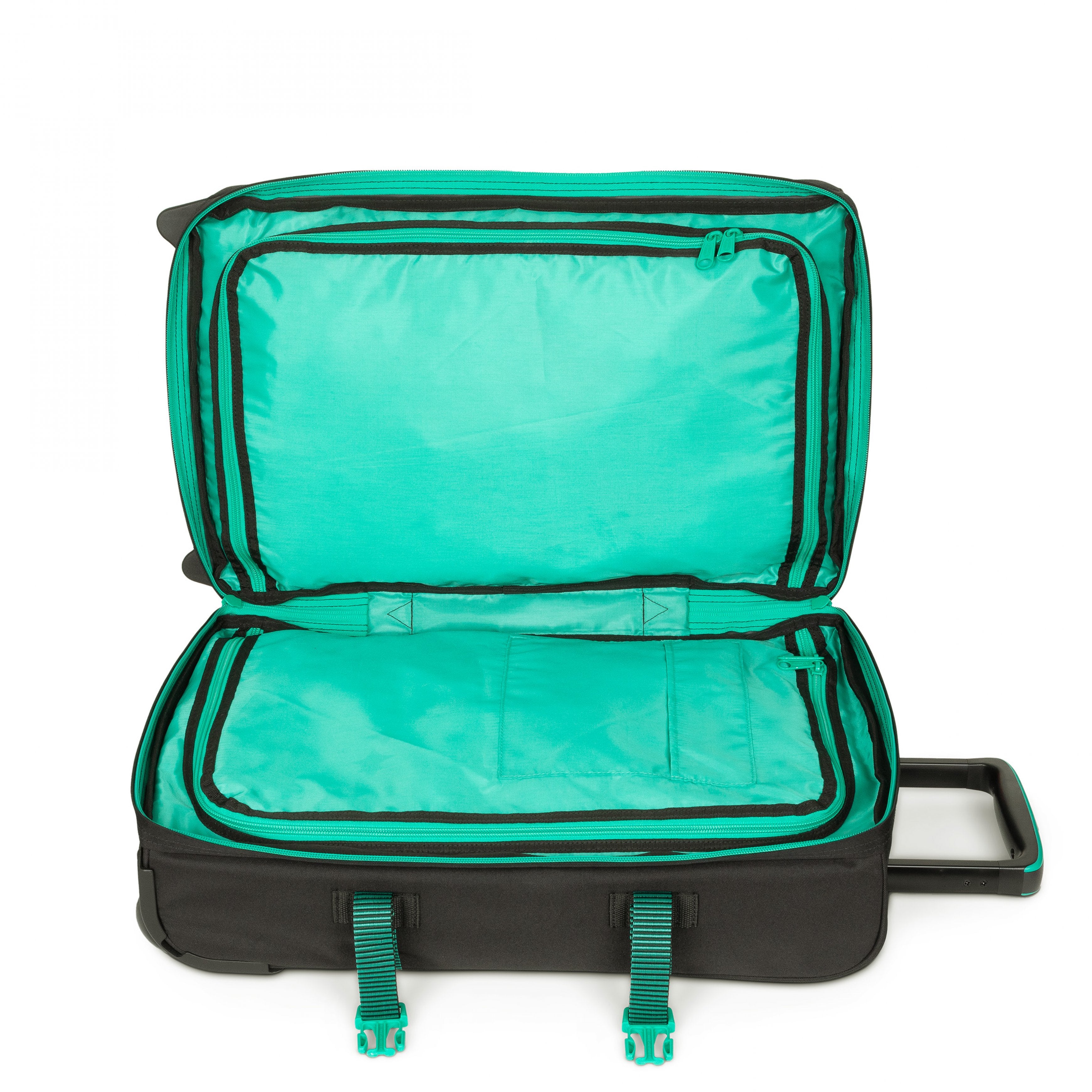 Eastpak-Tranverz S-Cabin sized wheeled luggage-Kontrast Stripe Black-EK00061L9J41