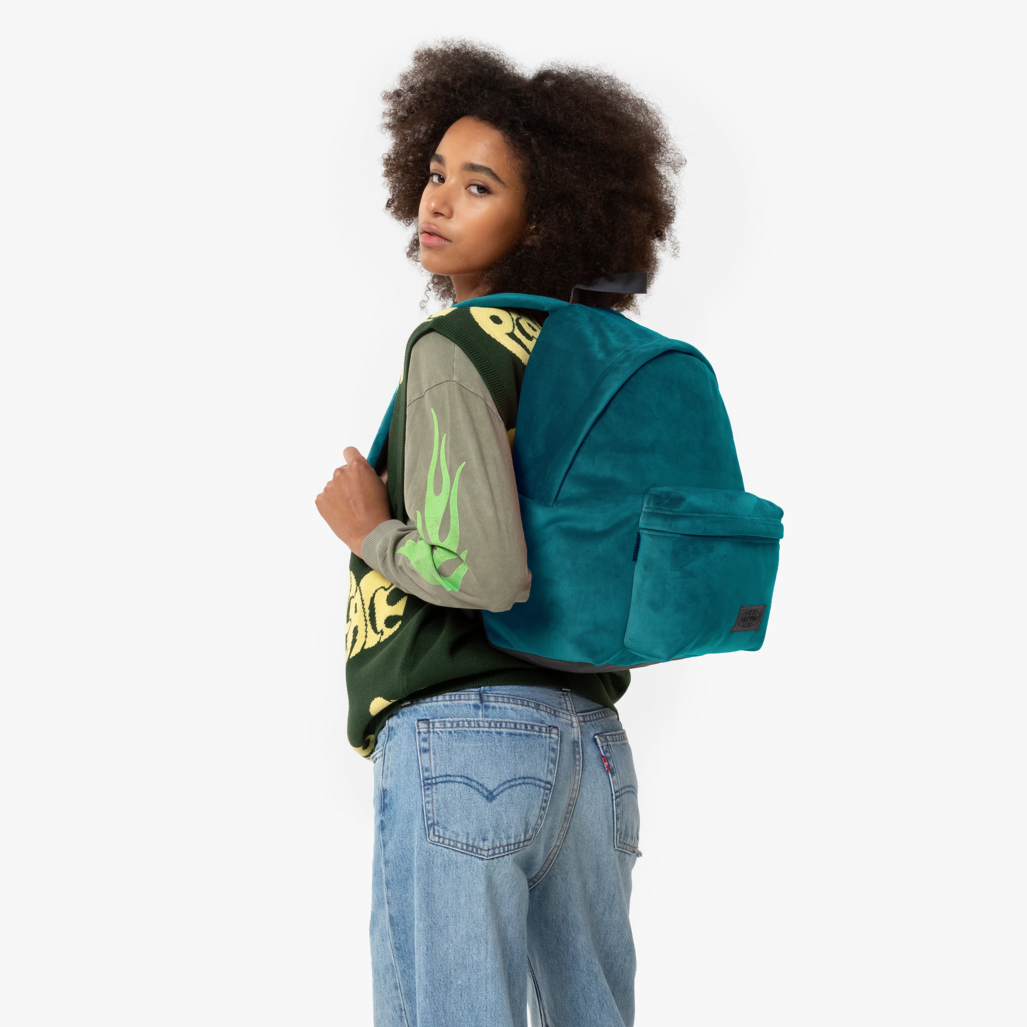 Eastpak Padded Pak'R Velvet Peacock Medium Backpack - EK0006208J61