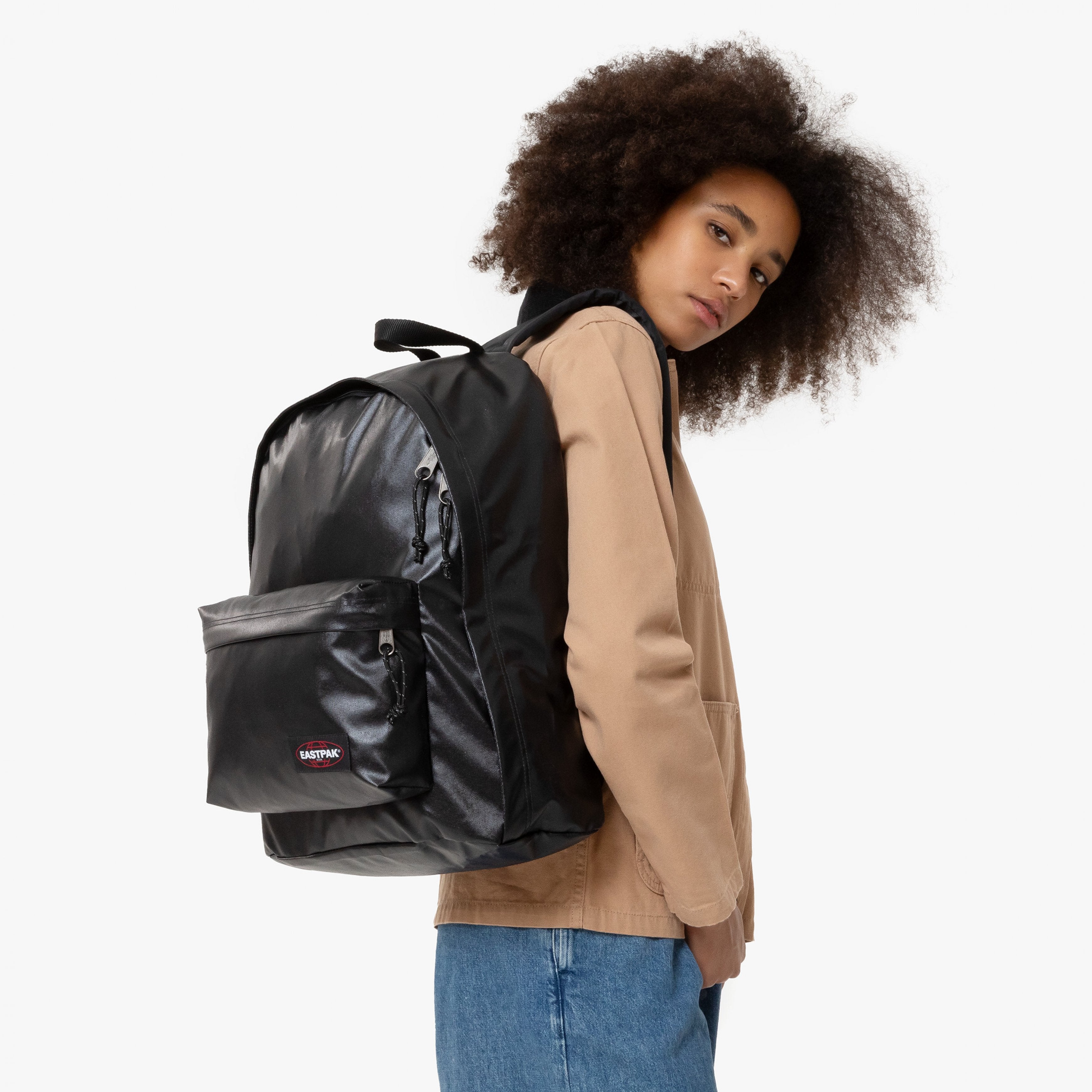 Eastpak Out Of Office Glossy Black Medium Backpack - EK0007679J71
