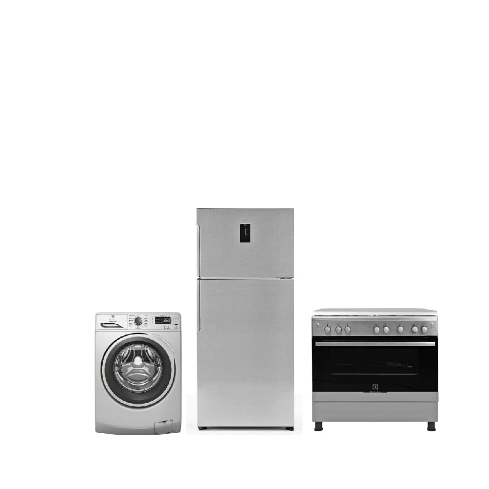 Electrolux  90x60 Gas Cooker EKG913A2OX + 8kg Washing Machine EWF8241SS5 + 572 litre Refrigerator EMT86910X