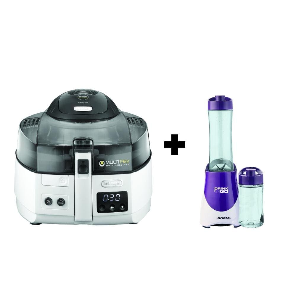 DELONGHI CLASSIC MULTI FRY, WHITE - FH1175 + ARIETE DRINK’NGO SMOOTHIE BLENDER PURPLE 0563/03