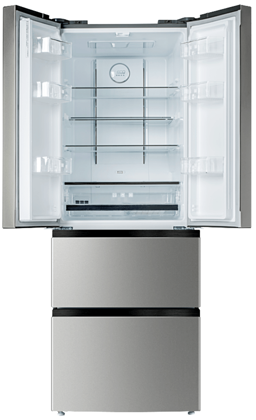 Hoover 438 Litre French Door Refrigerator, Inverter Inox Color, Hfd-M438-S