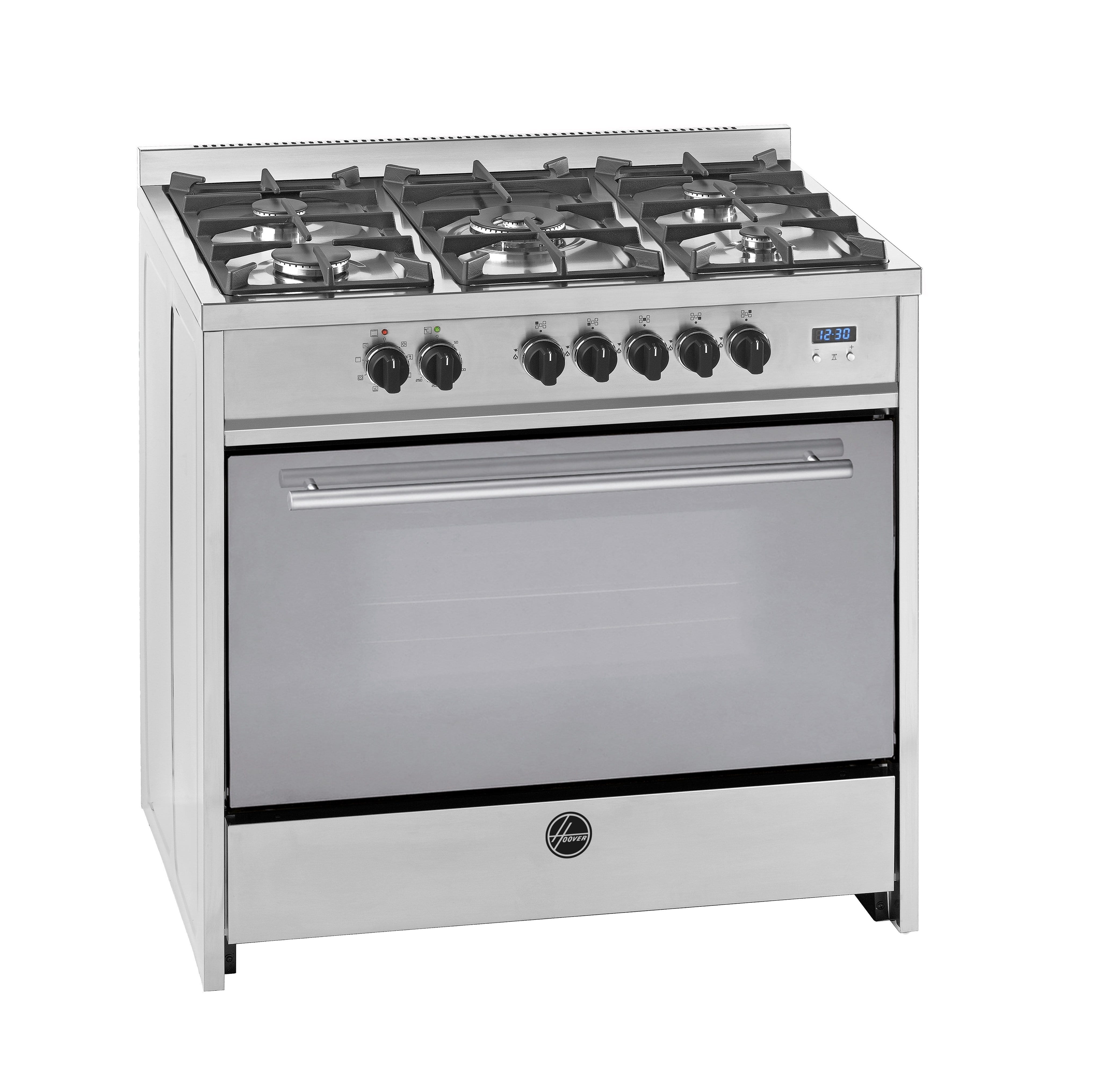 HOOVER 90X60 FUL GAS COOKER, CAST IRON -SLIVER, HGC- M95G-01X