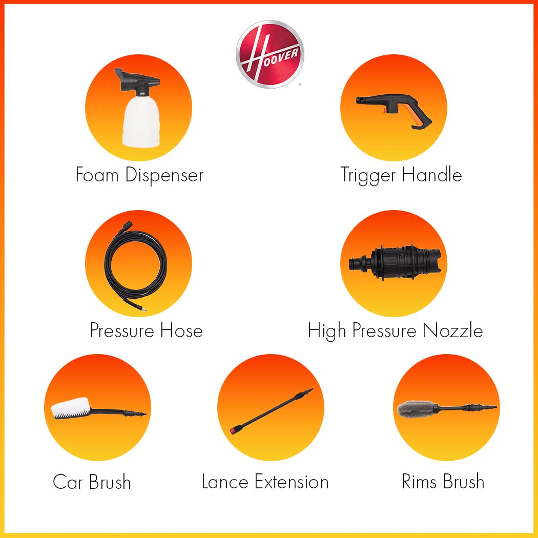 Hoover 140-Bar Pressure Washer with 7 Accessories
