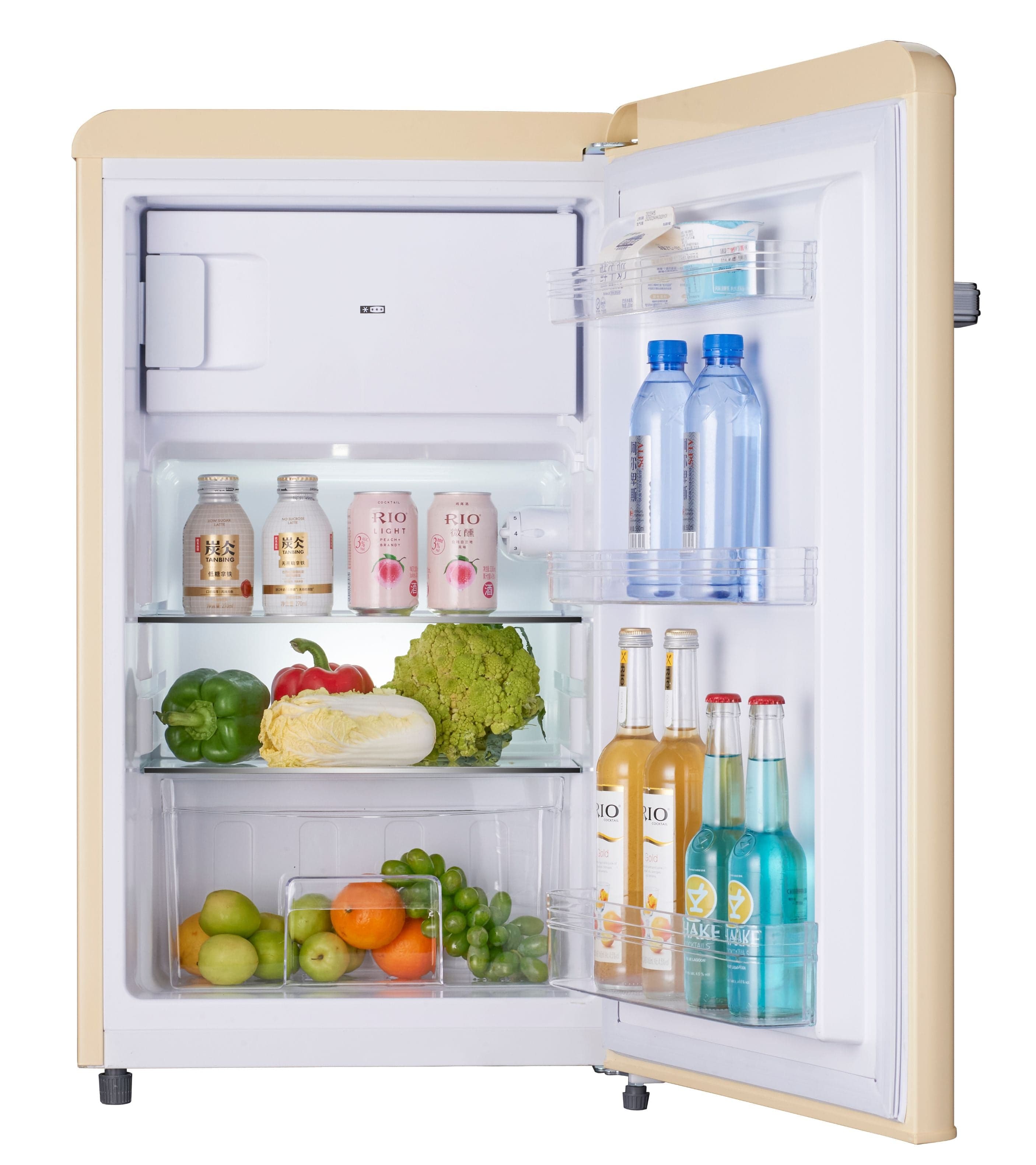 Hoover Single Door Retro Refrigerator 123L