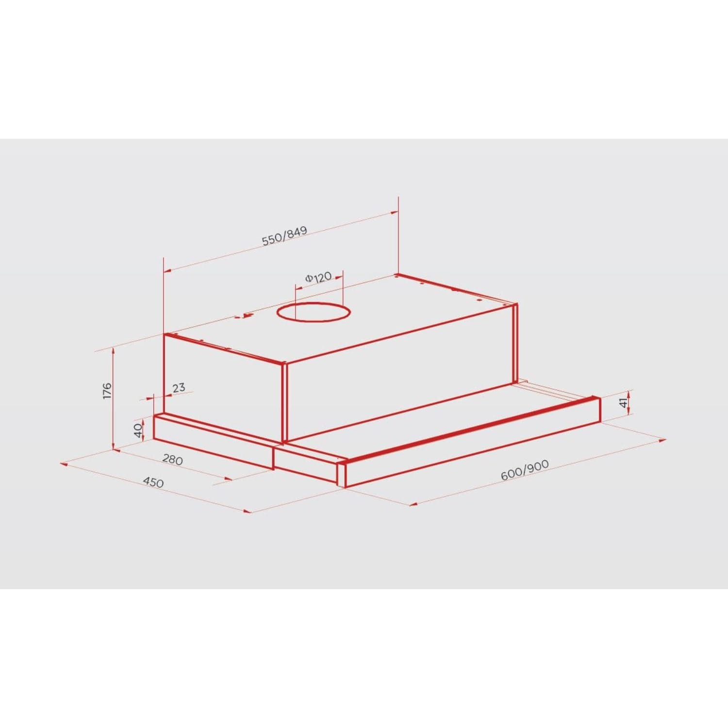 Hoover 90cm Built-In Telescopic Hood