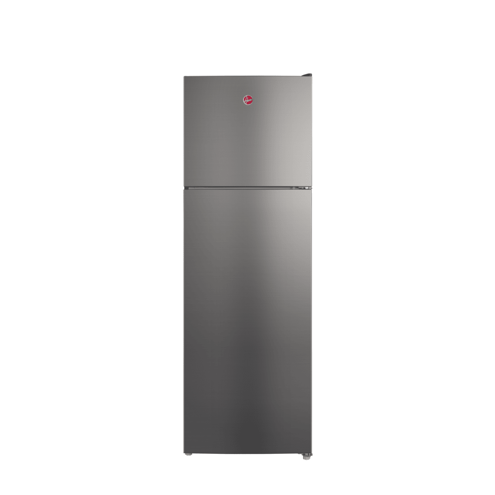 Hoover 326L No Frost Refrigerator, Dual Inverter Compressor, Reversible Door, Glass Shelves 1 Year Manufacturer & 10-Year Warranty on Inverter Compressor 50/60 Hz Inox Finish - HTR-M326-S