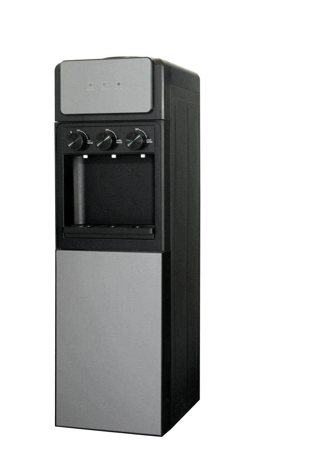 Hoover 3 Tap Top Loading Water Dispenser With Cabinet, 3 Water Spouts for Hot, Cold, Child Safety Lock, Knob Control, Stretched Stainless Cold Tank, 1 Year Warranty,Silver Grey - HWD-SC-02S