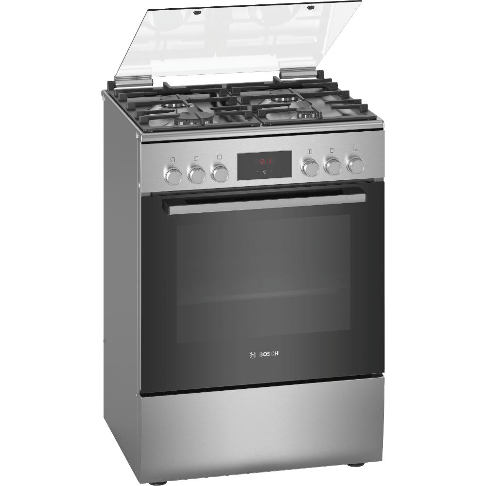 Bosch Free Standing Cooker, Gas Cooker 53.7 kg, Stainless Steel Gas Range Cooker, German Engineering Cooking Range HXQ38AE50M