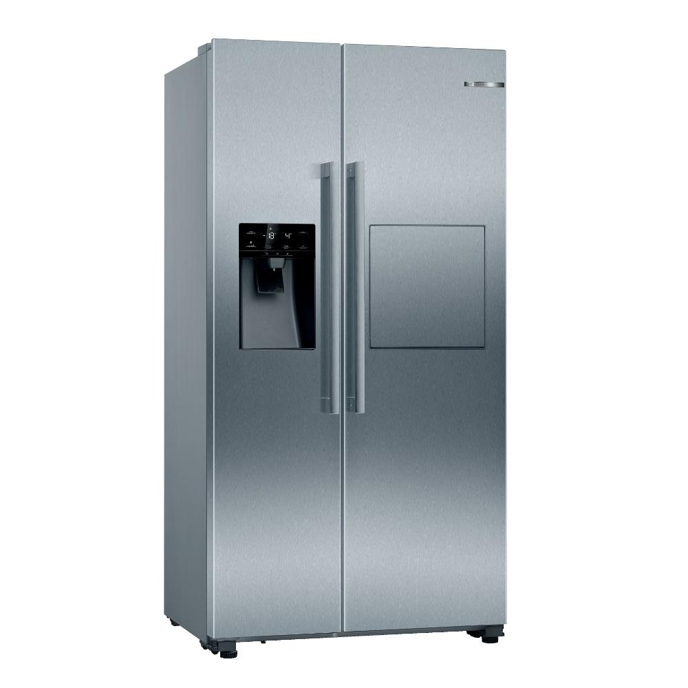 Bosch Series 6 American Side by Side Refrigerator,598 ltr, 178.7 x 90.8 cm Staineless steel with Anti finger print, No Frost-KAG93AI30M, 1 Year Manufacturer Warranty
