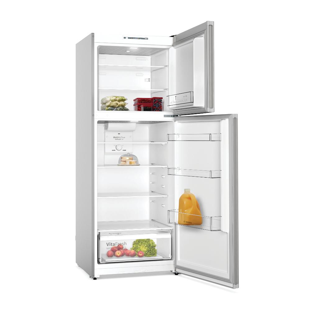 Bosch Series 4 Free Standing Refrigerator with Freezer at Top 485 Litres 186x70 cm-KDN55NL20M" Stainless Steel, Min 1 year manufacturer warranty