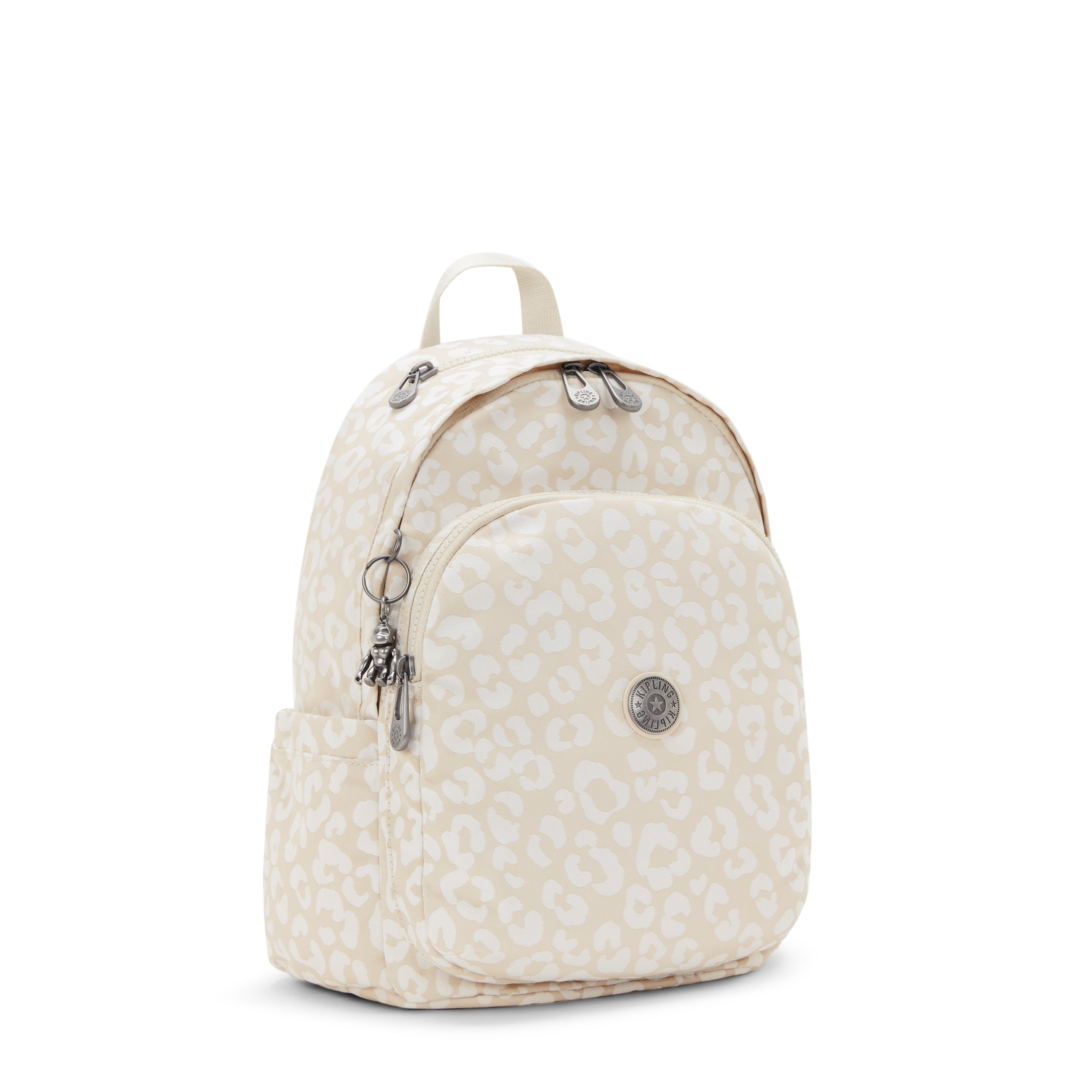 KIPLING-Delia-Medium Backpack-White Cheetah J-I3149-T8J