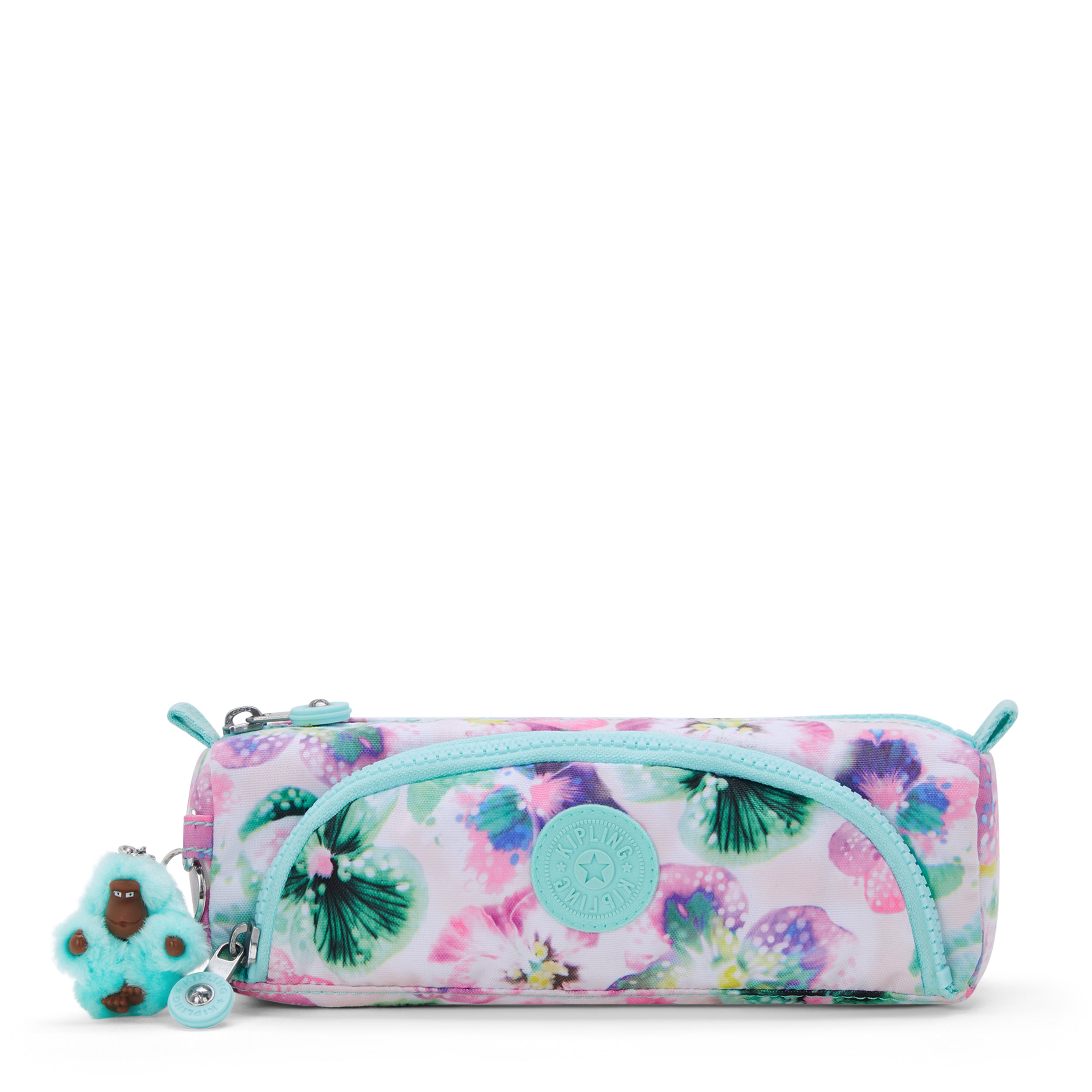 KIPLING-Cute-Medium pencase-Aqua Blossom-I3330-7EC