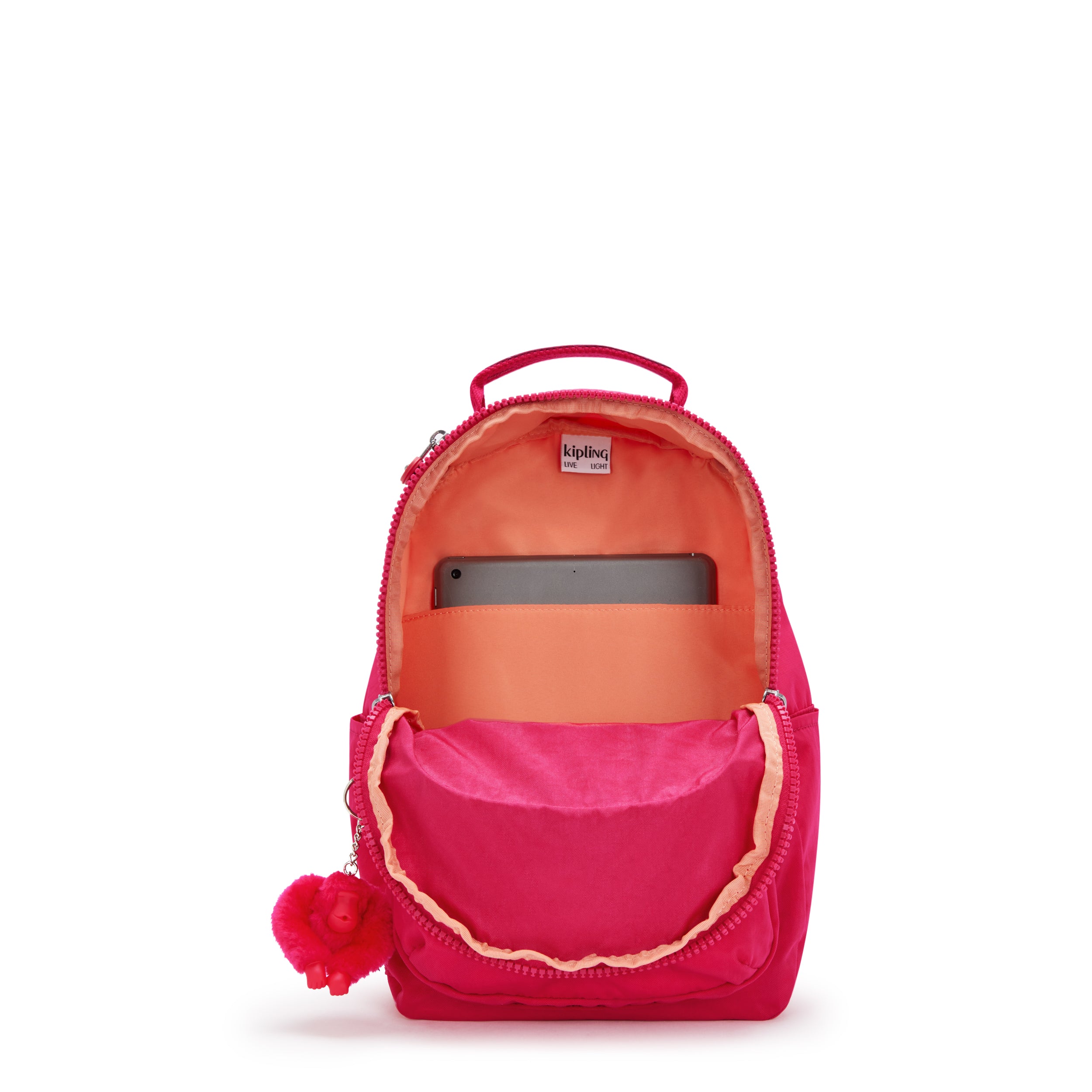 KIPLING-Seoul S-Small Backpack (With Laptop Protection)-Confetti Pink-I4082-T73
