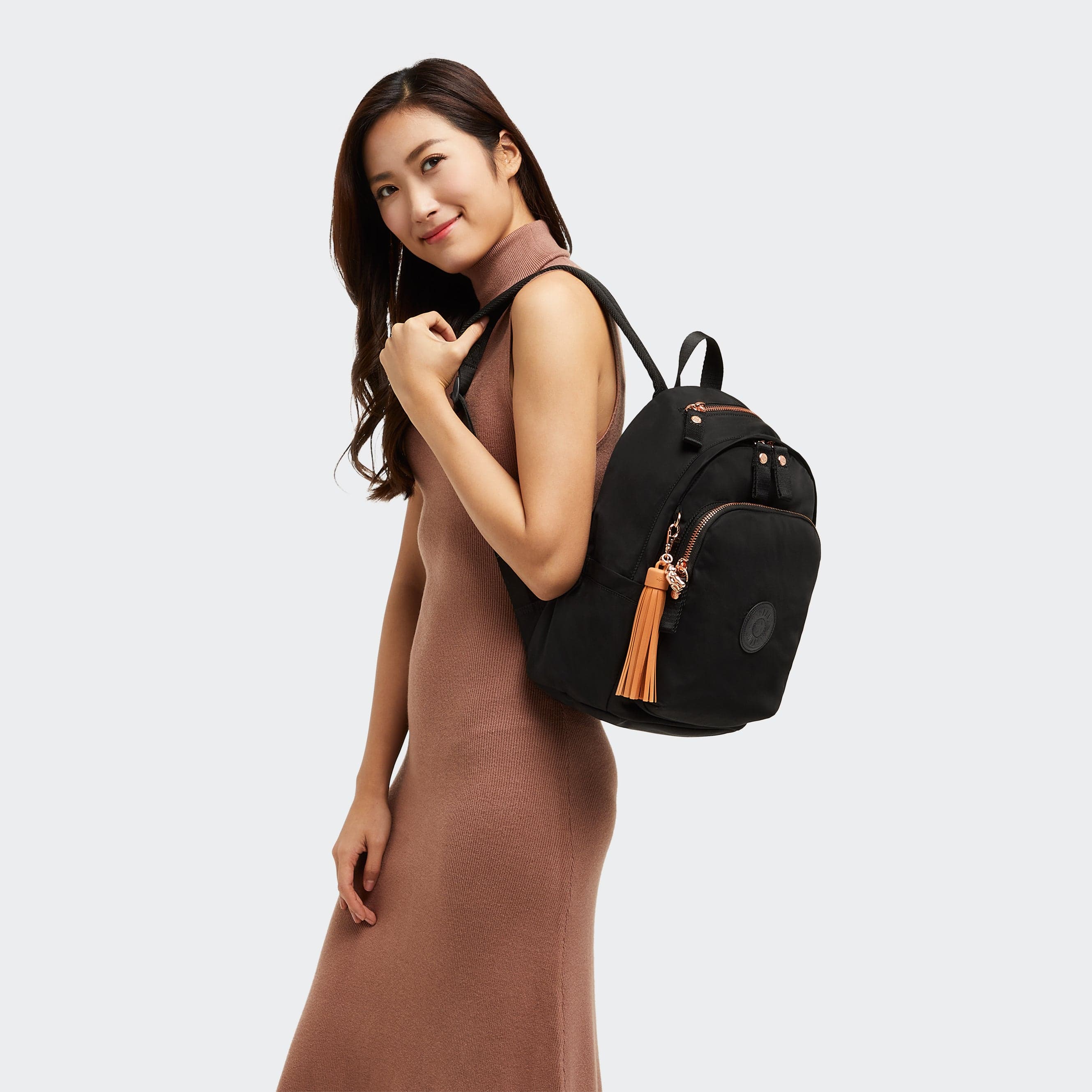 Kipling Delia Rose Black Medium Backpack C2I4240-53H