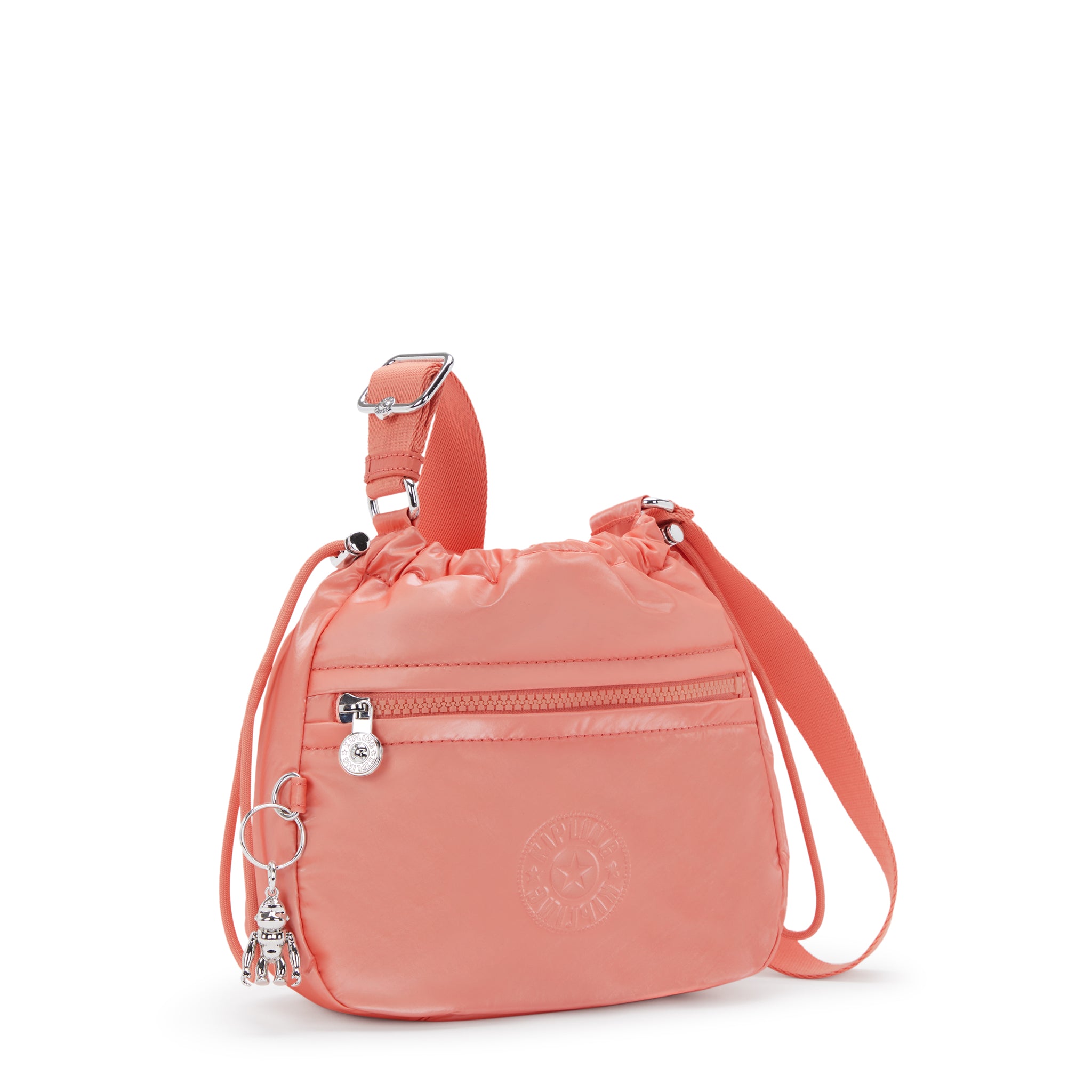 Kipling Jamir Peach Glam Drawstring Crossbody Bag C2I5578-S7W