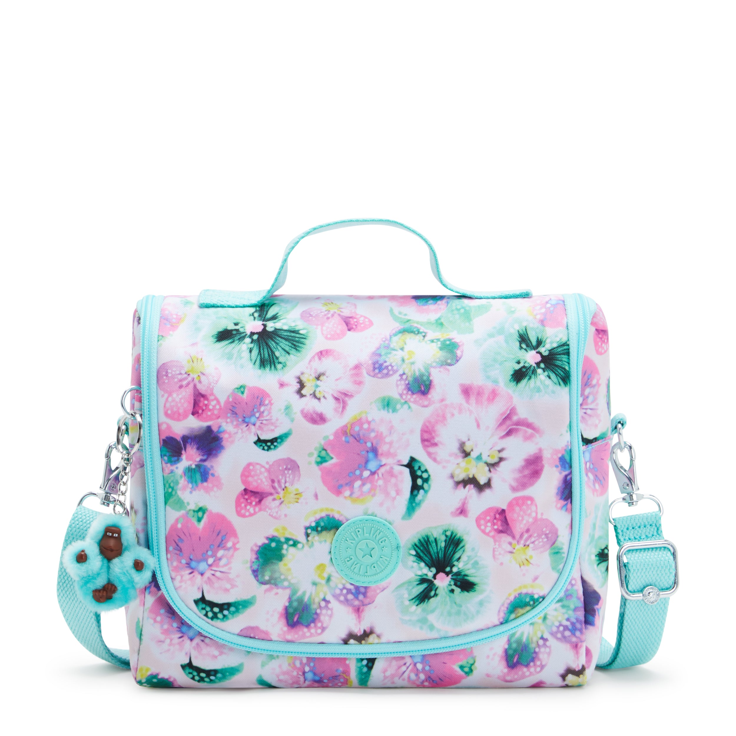 KIPLING-New Kichirou-Large lunchbox (with trolley sleeve)-Aqua Blossom-I5749-7EC