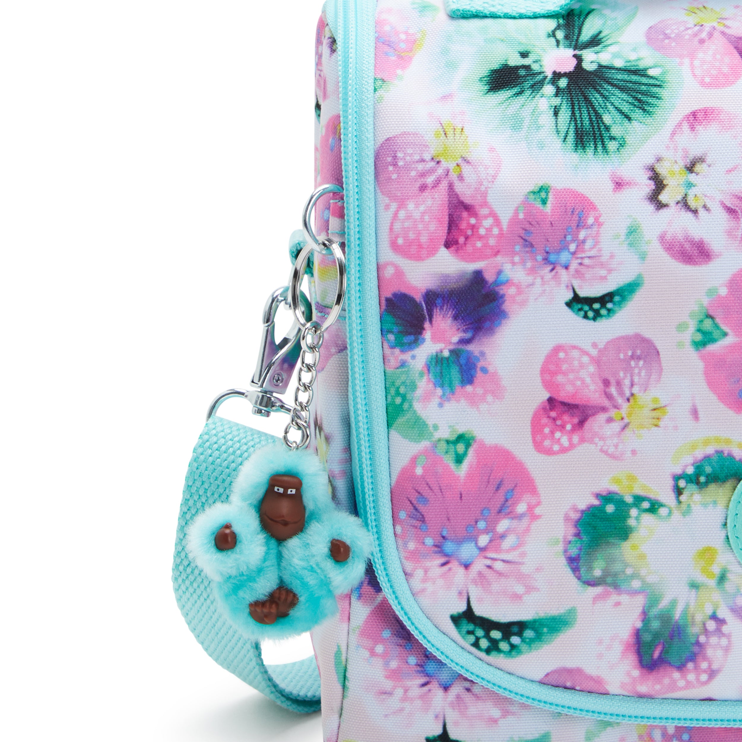 Kipling New Kichirou Aqua Blossom Large Lunch Bag with Trolley Sleeve C2I5749-7EC