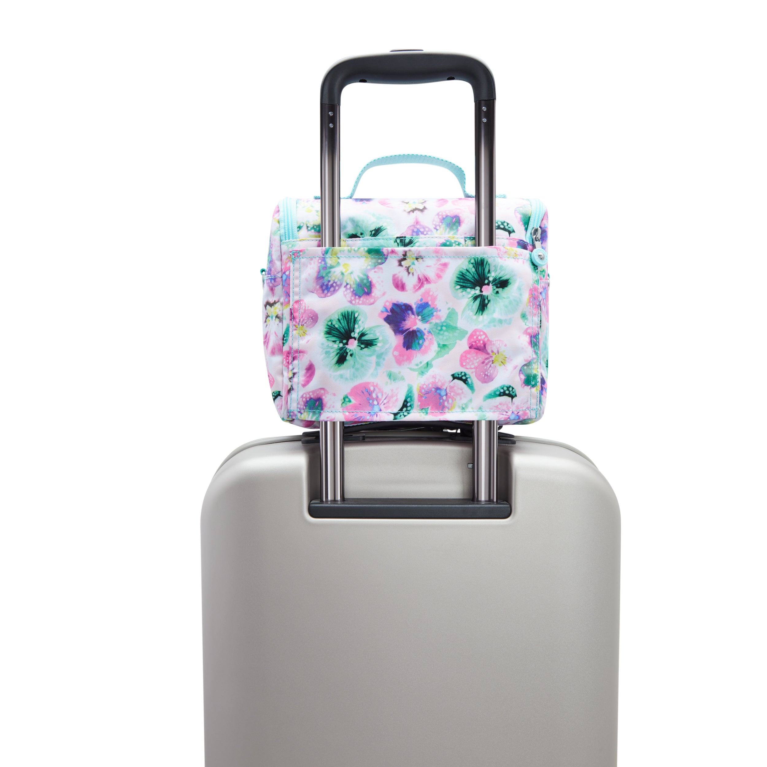 Kipling New Kichirou Aqua Blossom Large Lunch Bag with Trolley Sleeve C2I5749-7EC