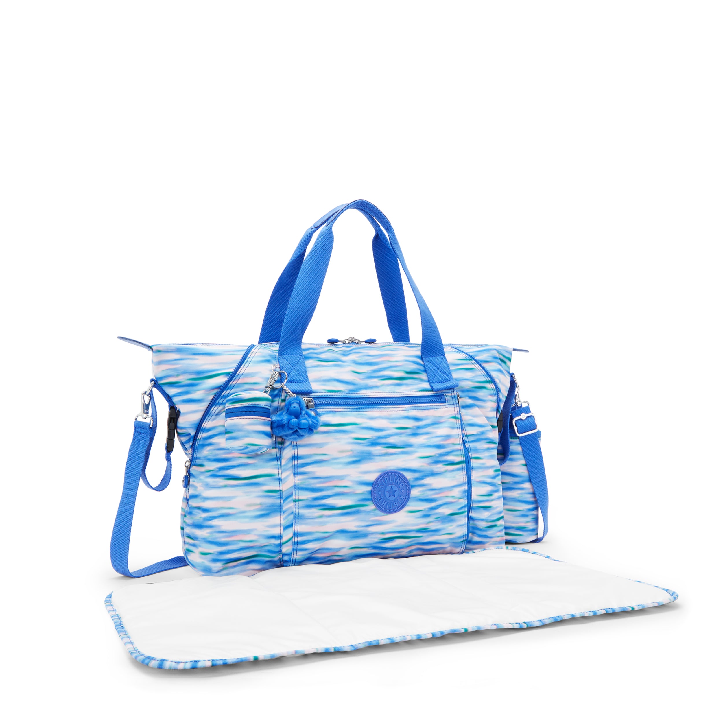 Kipling Art M Baby Bag Diluted Blue Large Baby Bag with Changing Mat C2I7666-TX9