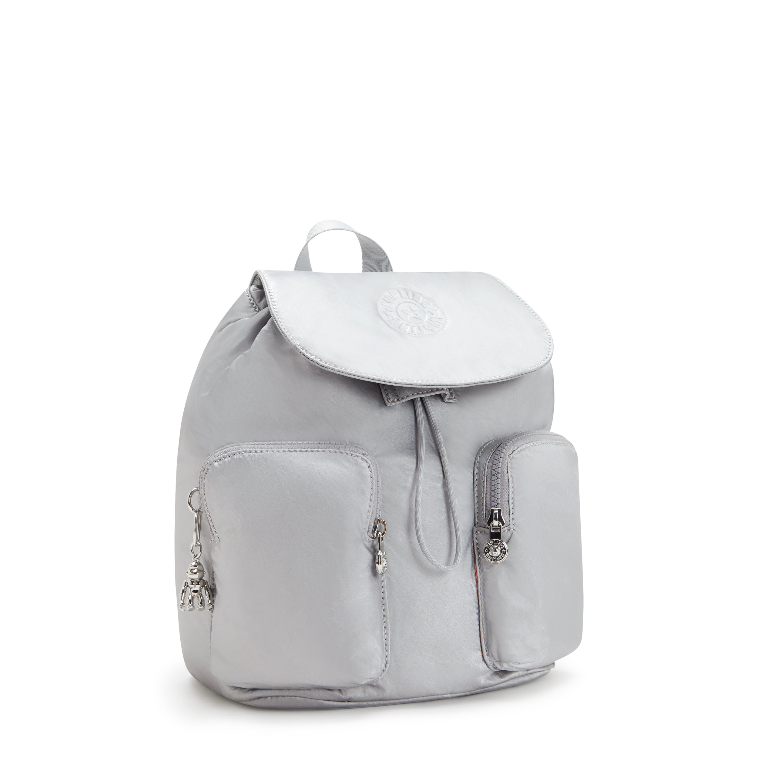 Kipling Anto S Silver Glam Small Drawstring Backpack C2I7751-K2E
