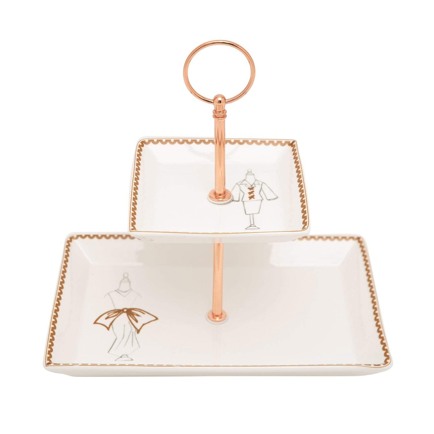 L'atelier FB Dress 2 Levels Square Plate with Holder - TC 4713 015 - Jashanmal Home