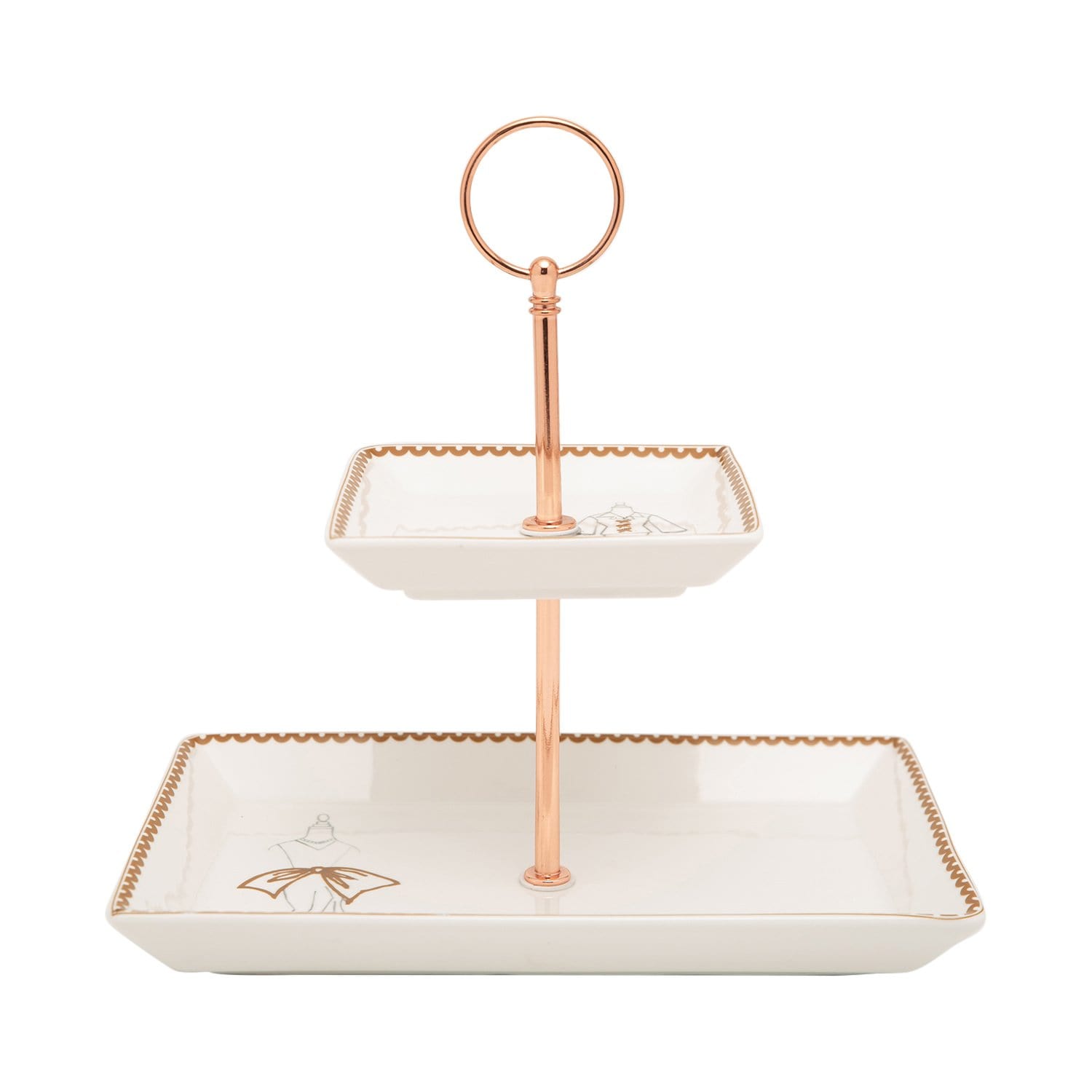 L'atelier FB Dress 2 Levels Square Plate with Holder - TC 4713 015 - Jashanmal Home