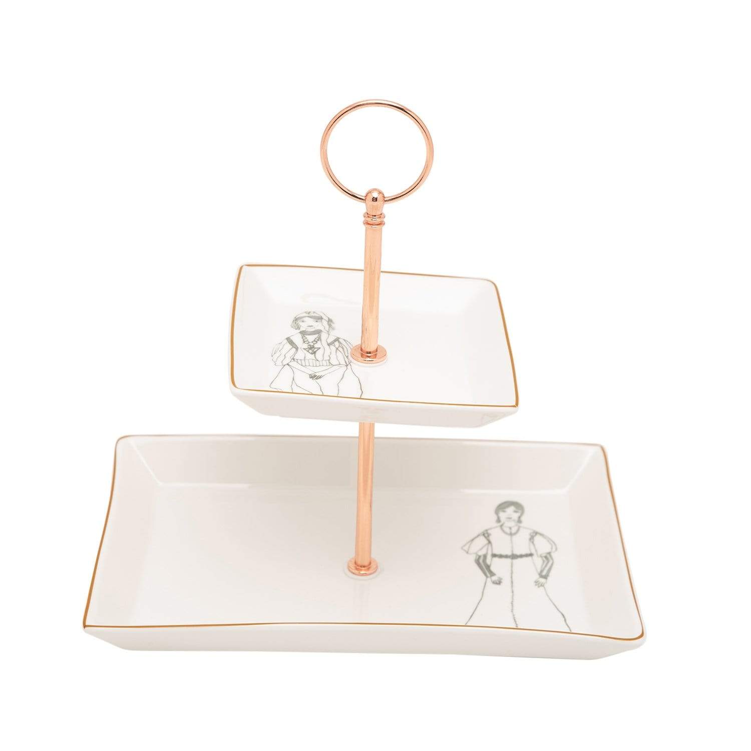 L'atelier FB Zaman 2 Levels Square Plate with Holder - TC 4712 015 - Jashanmal Home