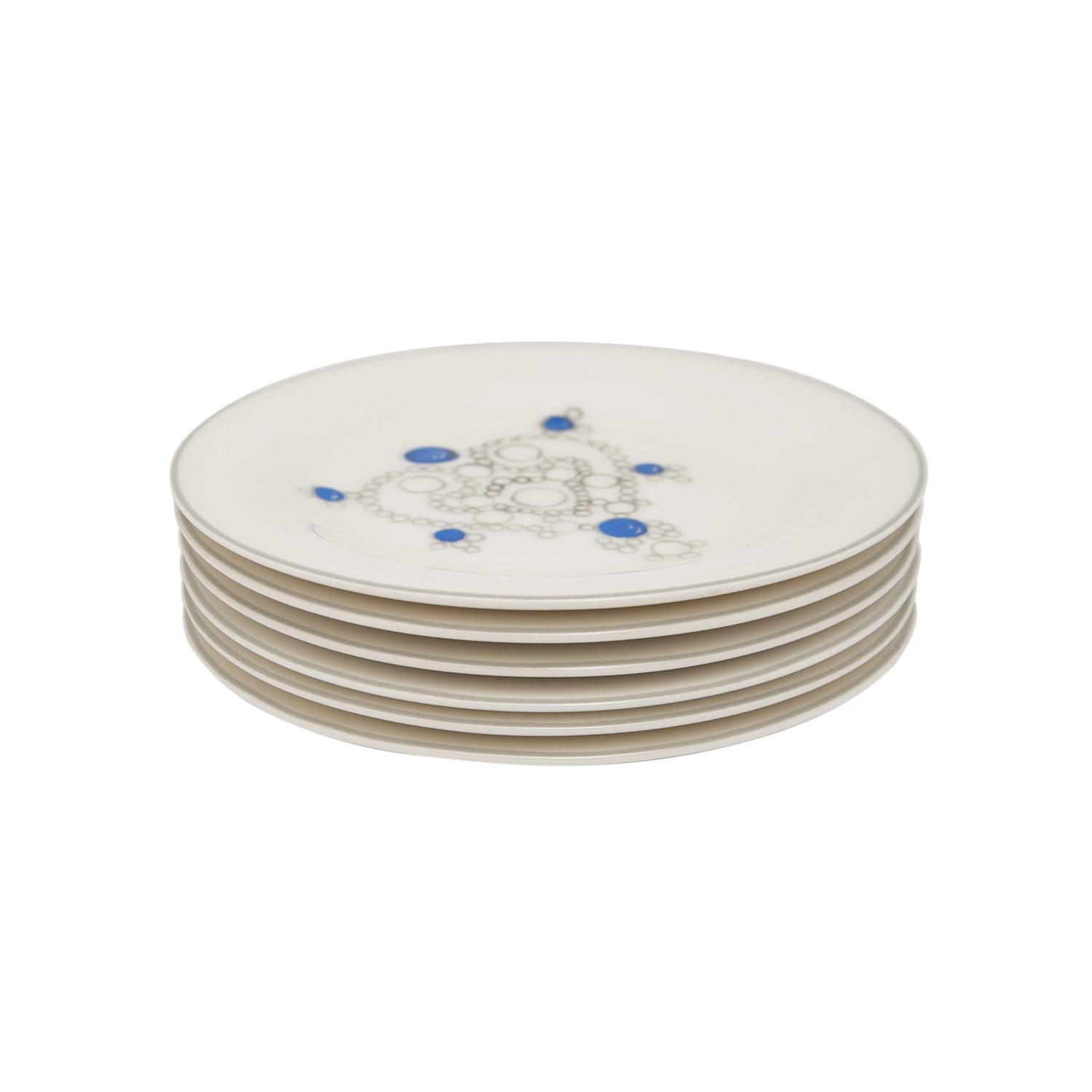 L'atelier FB Sapphire Coupe Shape Round Cookies Plate Set - 16 cm, 6 Pieces - TC 4716 013 - Jashanmal Home