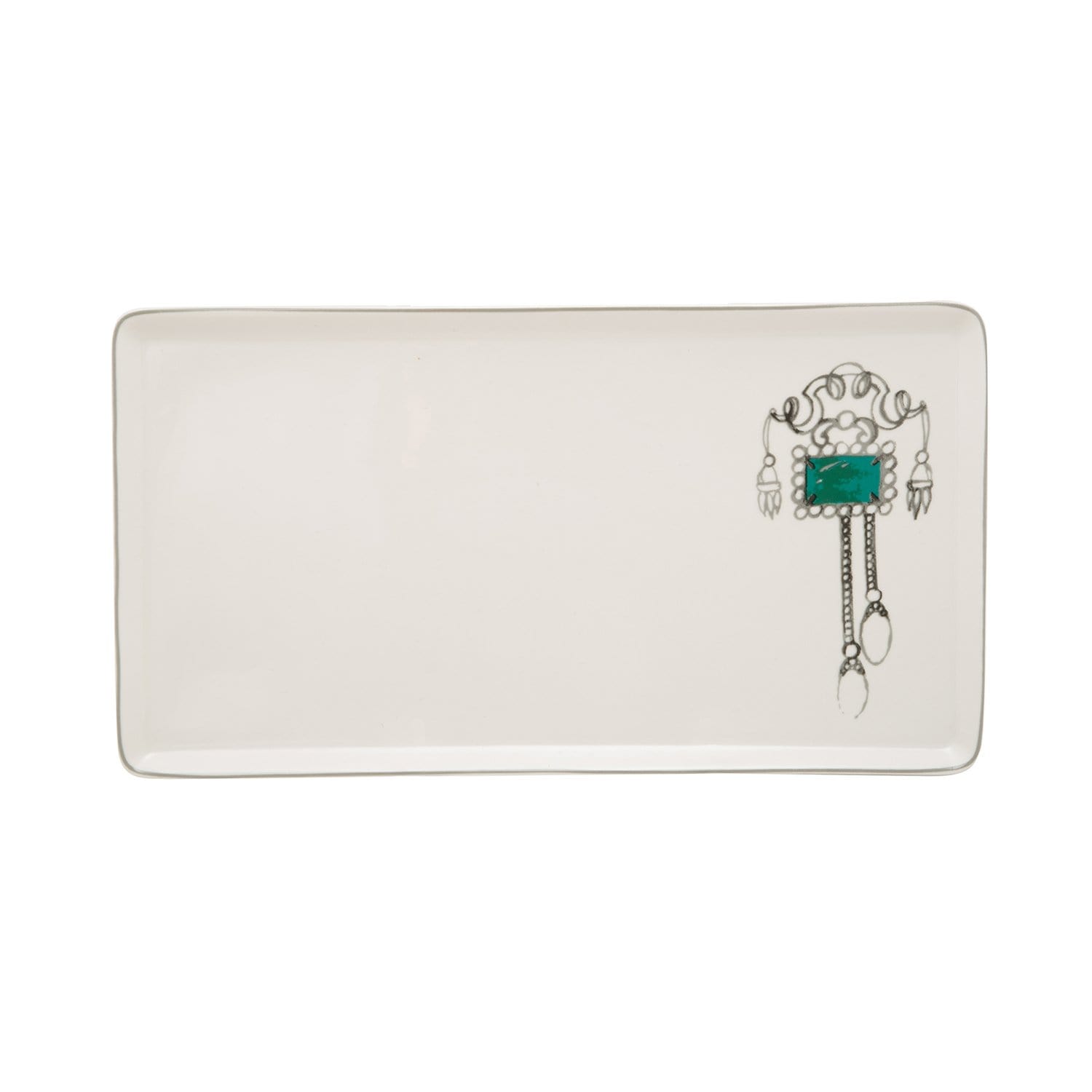 L'atelier FB Emerald Rectangular Plate - 27.8 x 15.1 cm - TC 4711 018 - Jashanmal Home