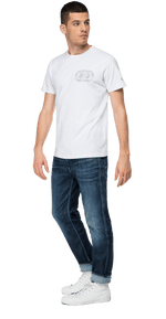 Crewneck Replay T-Shirt With Abrasions