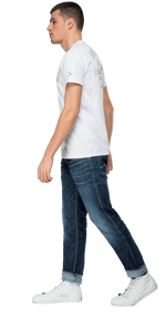 Crewneck Replay T-Shirt With Abrasions