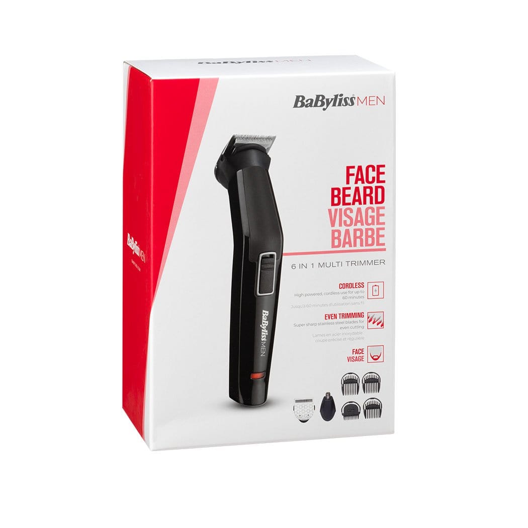 BaByliss أداة تشذيب متعددة للوجه واللحية 6 في 1