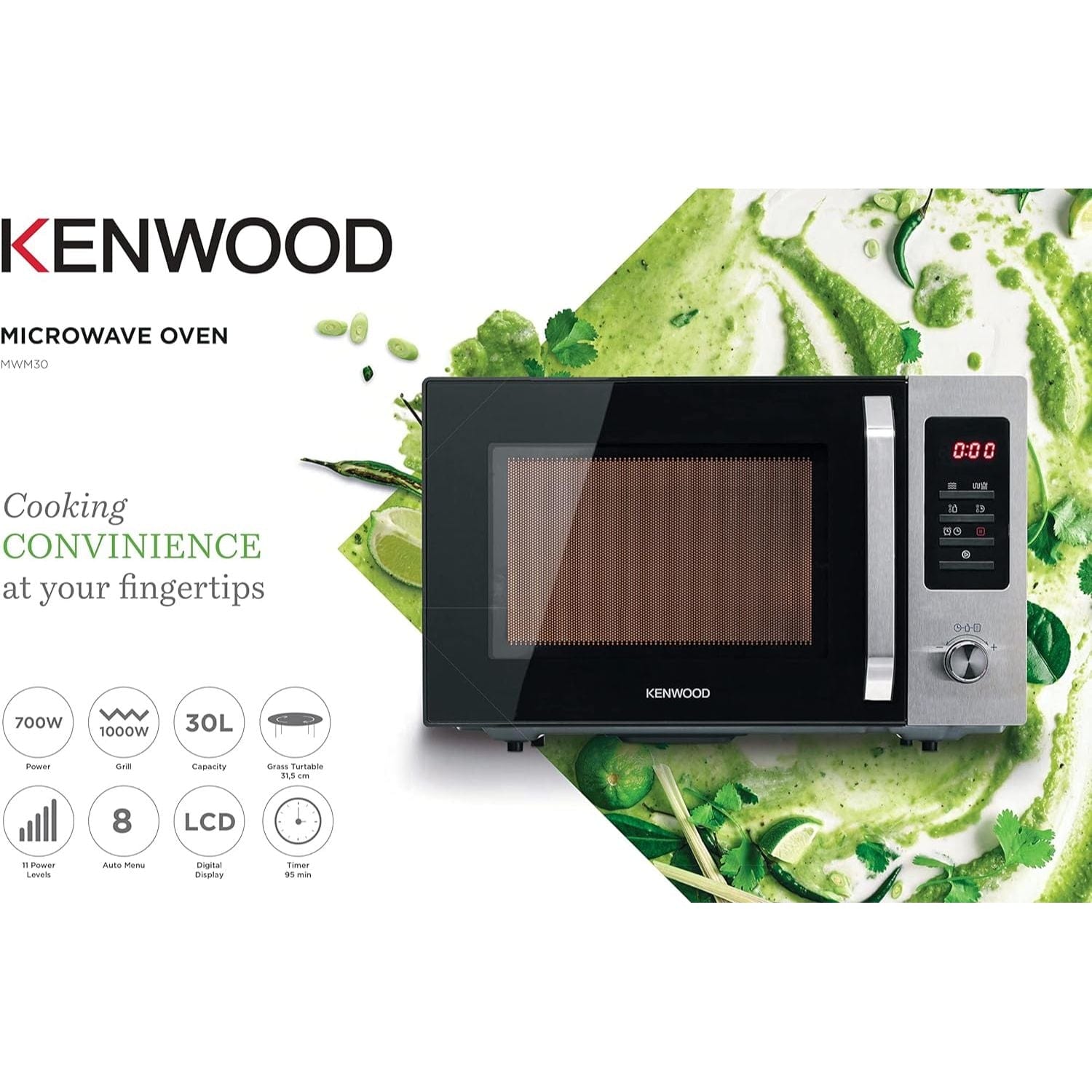 Kenwood فرن ميكروويف بشواية 30 لتر