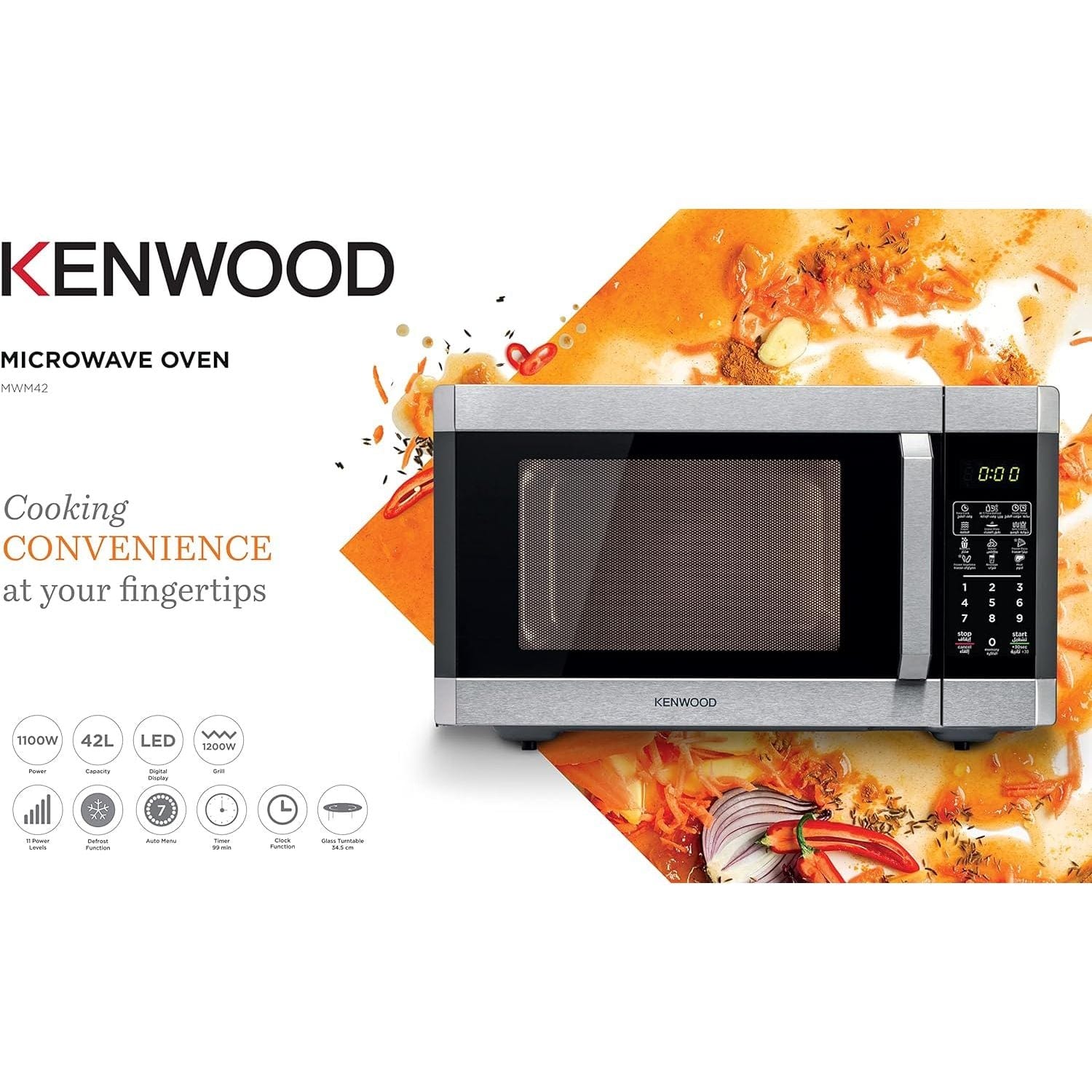 Kenwood فرن ميكروويف بشواية 42 لتر